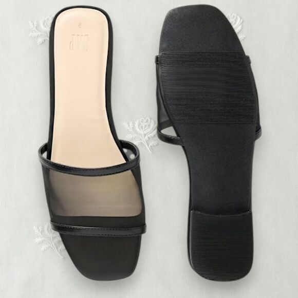 Gap NWT Black Mesh Sandal Loafer Slip On Flat Shoes US 7 - Picture 1 of 5